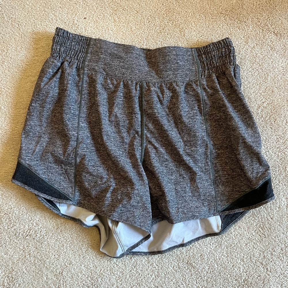 Grey hotty hot high rise 4 in inseam shorts